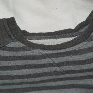 Last Chance Sale Mens Gray Striped Jersey Ribbed sleeves/hem Size M Cotton Poly